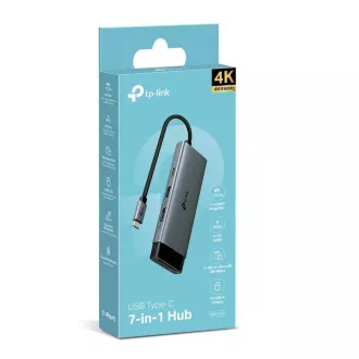 TP-Link UH7021C USB-C vozlišče 7v1 (3x USB3.2Gen1, 1xUSB-C3.2Gen1, 1xHDMI, 1xSD, 1xmicroSD, PD 100W)