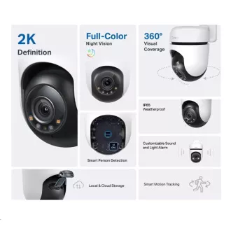 TP-Link Tapo C510W(2-pack) zunanja kamera, (3MP, PTZ, 2K 1296p, WiFi, IR 30m, micro SD kartica)