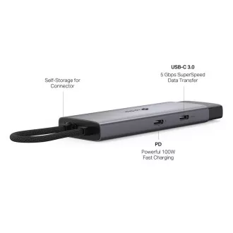 TP-Link UH5020C USB-C vozlišče 5v1 (2x USB3.2Gen1, 2xUSB-C3.2Gen1, 1xHDMI, PD 100W)