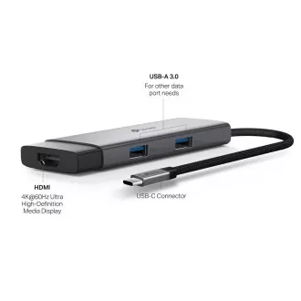 TP-Link UH5020C USB-C vozlišče 5v1 (2x USB3.2Gen1, 2xUSB-C3.2Gen1, 1xHDMI, PD 100W)