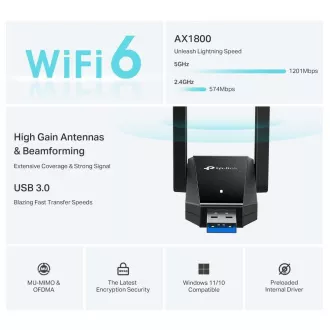 TP-Link Archer TX30U Plus WiFi6 USB adapter (AX1800, 2, 4GHz/5GHz, USB3.0)