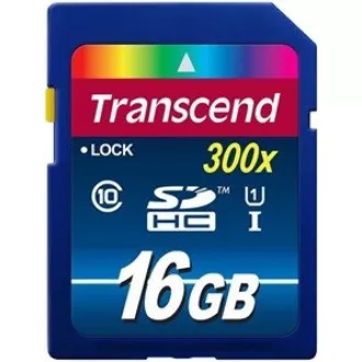 TRANSCEND SDHC Premium 16 GB, razred 10 UHS-I, 300X (45 MB/s)