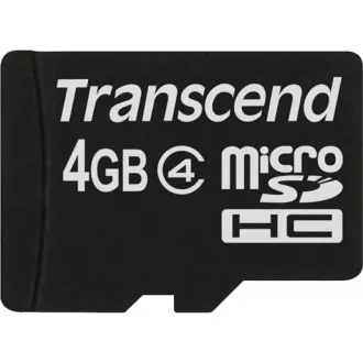 TRANSCEND MicroSDHC kartica 4 GB razreda 4, brez adapterja
