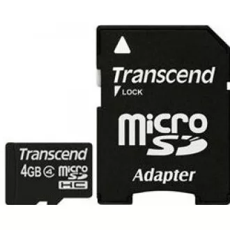 TRANSCEND MicroSDHC kartica 4GB Class 4   adapter