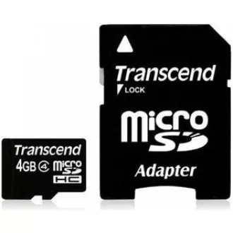 TRANSCEND MicroSDHC kartica 4GB Class 4   adapter