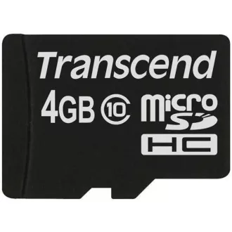 TRANSCEND MicroSDHC kartica 4 GB razreda 10, brez adapterja