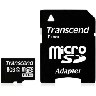 TRANSCEND MicroSDHC kartica 8GB razreda 10 adapter TRANSCEND MicroSDHC kartica 8GB razreda 10 adapter