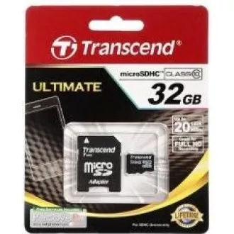 TRANSCEND MicroSDHC kartica 32 GB razreda 10 adapter TRANSCEND MicroSDHC kartica 32 GB razreda 10 adapter