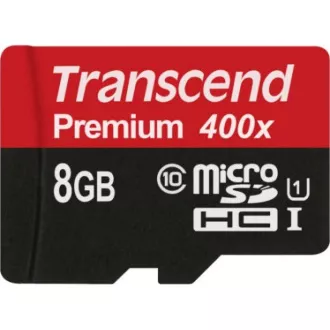 TRANSCEND MicroSDHC 8 GB Premium, razred 10 UHS-I 300x, brez adapterja