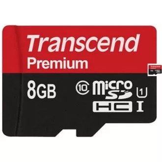 TRANSCEND MicroSDHC 8 GB Premium, razred 10 UHS-I 300x, brez adapterja