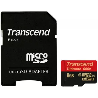 TRANSCEND MicroSDHC kartica 8GB Ultimate, Class 10 UHS-I 600x, MLC   adapter