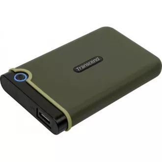 TRANSCEND Zunanji trdi disk USB 3.0 StoreJet 25M3G, tanek, 2 TB, črn (SATA, gumijasto ohišje, zaščita pred udarci)