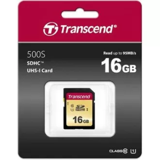 TRANSCEND SDHC kartica 16GB 500S, UHS-I U1 (R:95/W:60 MB/s)