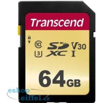 TRANSCEND SDXC kartica 64GB 500S, UHS-I U3 V30 (R:95/W:50 MB/s)