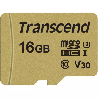 TRANSCEND MicroSDHC kartica 16GB 500S, UHS-I U3 V30 adapter TRANSCEND MicroSDHC kartica 16GB 500S, UHS-I U3 V30 adapter