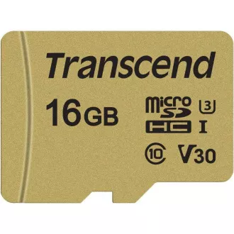 TRANSCEND MicroSDHC kartica 16GB 500S, UHS-I U3 V30 adapter TRANSCEND MicroSDHC kartica 16GB 500S, UHS-I U3 V30 adapter
