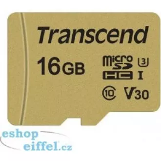 TRANSCEND MicroSDHC kartica 16GB 500S, UHS-I U3 V30 adapter TRANSCEND MicroSDHC kartica 16GB 500S, UHS-I U3 V30 adapter