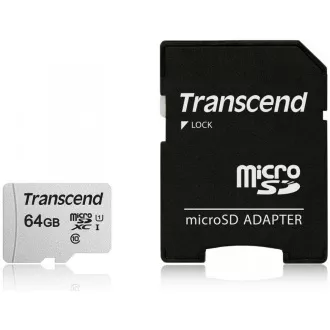 TRANSCEND MicroSDXC kartica 64GB 300S, UHS-I U1   adapter