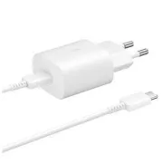 Samsung napajalnik EP-TA800EWE   kabel EP-DA705BWE USB-C, 25 W, bel, (v razsutem stanju)