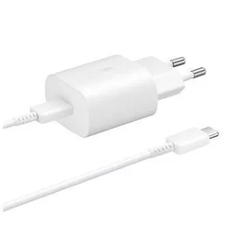 Samsung napajalnik EP-TA800EWE   kabel EP-DA705BWE USB-C, 25 W, bel, (v razsutem stanju)