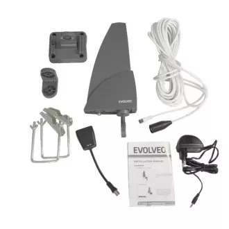 EVOLVEO Shark, aktivna zunanja antena DAB /DVB-T2, LTE, 4G, 5G filter