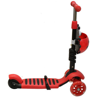 Otroški skuter 2v1 BERUŠKA s kolesi LED, rdeč