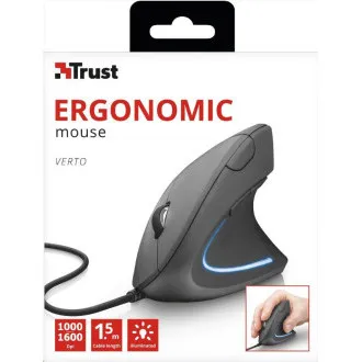 TRUST Verto ergonomska miška USB, črna TRUST Verto ergonomska miška USB, črna