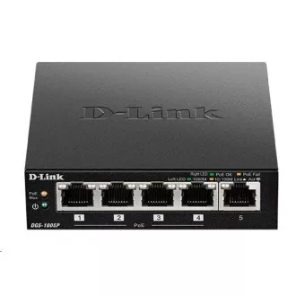 D-Link DGS-1005P 5-portno gigabitno namizno stikalo PoE , 4 vrata PoE , proračun PoE 60 W