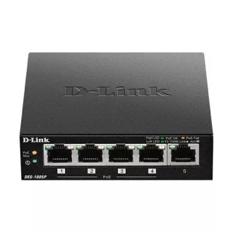 D-Link DES-1005P B1 5-portno namizno stikalo 10/100 PoE, 4x PoE , 60W za PoE