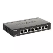 D-Link DGS-1100-08PV2 8-portno gigabitno pametno upravljano stikalo PoE, proračun PoE 64 W, brez ventilatorja