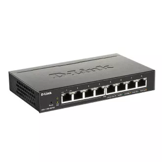 D-Link DGS-1100-08PV2 8-portno gigabitno pametno upravljano stikalo PoE, proračun PoE 64 W, brez ventilatorja