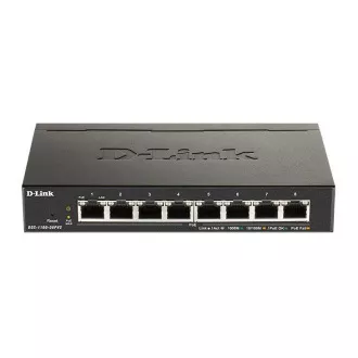D-Link DGS-1100-08PV2 8-portno gigabitno pametno upravljano stikalo PoE, proračun PoE 64 W, brez ventilatorja