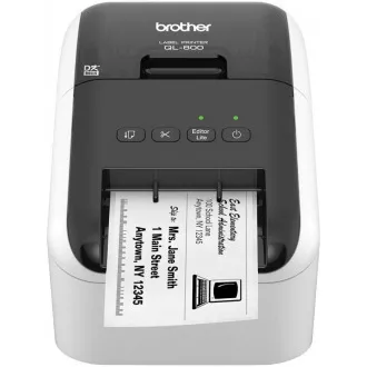 BROTHERjev tiskalnik nalepk QL-800 - 62 mm, termični, USB, Profi. Tiskalnik nalepk / po nakupu DK-22251 tiskanje rdeče barve /