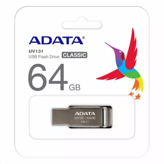ADATA Flash disk 64 GB UV131, USB 3.1 DashDrive, kromovo siva
