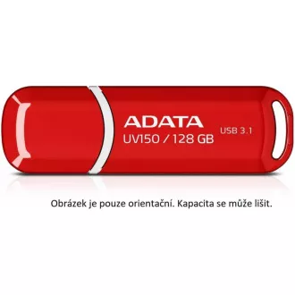 ADATA Flash disk 64GB UV150, USB 3.1 Dash Drive (R:90/W:20 MB/s), rdeča