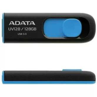 ADATA Flash disk 128 GB UV128, USB 3.1 Dash Drive (R:90/W:40 MB/s) črno/modra