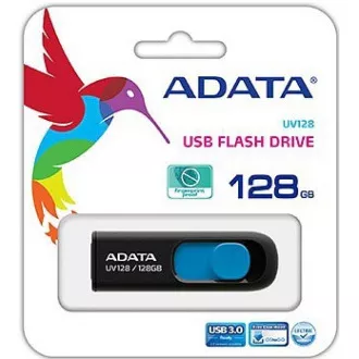ADATA Flash disk 128 GB UV128, USB 3.1 Dash Drive (R:90/W:40 MB/s) črno/modra