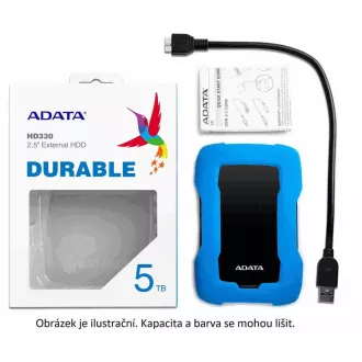 ADATA zunanji trdi disk 2TB 2, 5" USB 3.1 HD330, rdeča barvna škatla, rdeča (guma, odporna na udarce)