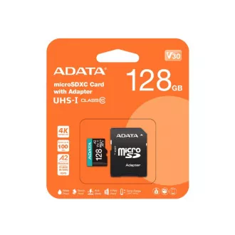 Kartica ADATA MicroSDXC 128GB Premier Pro UHS-I V30S (R:100/W:80 MB/s)   adapter SD