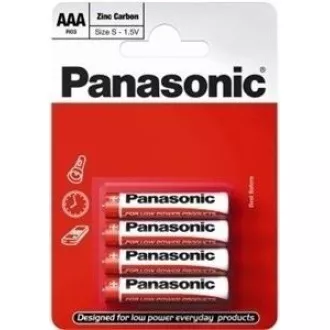 PANASONIC rdeče baterije R03RZ/4BP EU AAA 1, 5V (Blistr 4pcs)