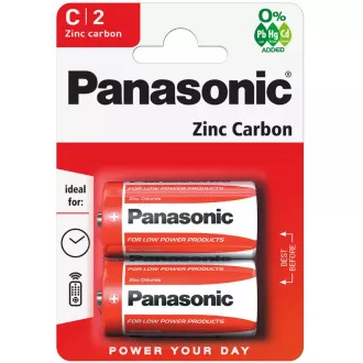 PANASONIC Rdeče baterije R14RZ/2BP EU C 1, 5V (Blistr 2pcs)