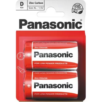 PANASONIC Rdeče baterije R20RZ/2BP EU D 1, 5V (Blistr 2pcs)