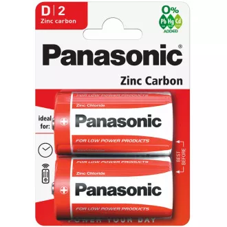 PANASONIC Rdeče baterije R20RZ/2BP EU D 1, 5V (Blistr 2pcs)