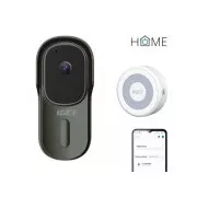 iGET HOME Doorbell DS1 Anthracite   Chime CHS1 White