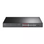 TP-Link CCTV stikalo TL-SL1218MP (16x100Mbps, 2xGbE/2xSFP combo uplink, 16xPoE , 250W)
