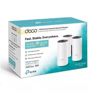 TP-Link Deco P9(3-pack) Powerline WiFi5 Mesh (AC1200 AV1000, 2, 4GHz/5GHz, 2xGbELAN/WAN)
