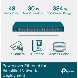 TP-Link OMADA JetStream stikalo TL-SG3452P (48xGbE, 4xSFP, 48x PoE , 384W, 2xkonzola) TP-Link OMADA JetStream stikalo TL-SG3452P (48xGbE, 4xSFP, 48x PoE , 384W, 2xkonzola)