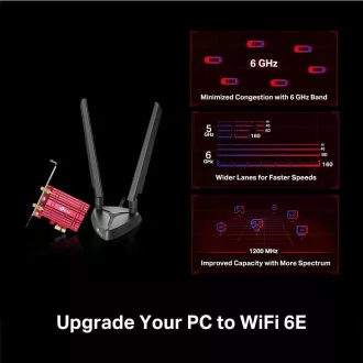 TP-Link Archer TXE75E WiFi6E PCIe adapter (AXE5400, 2, 4GHz/5GHz/6GHz, Bluetooth5.2)