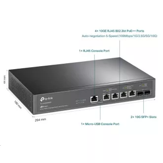 TP-Link OMADA JetStream stikalo TL-SX3206HPP (4x10GbE, 2xSFP , 4xPoE  , 200W, 2xkonzola)