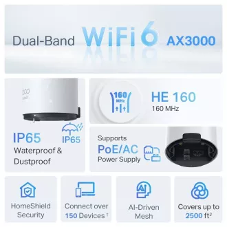 TP-Link Deco X50-Outdoor (1 paket) WiFi6 Mesh (AX3000, 2, 4GHz/5GHz, 2xGbELAN/WAN) TP-Link Deco X50-Outdoor (1 paket) WiFi6 Mesh (AX3000, 2, 4GHz/5GHz, 2xGbELAN/WAN)